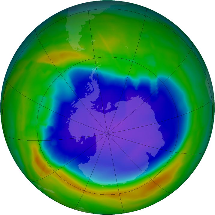 Antarctic ozone map for 02 October 2010